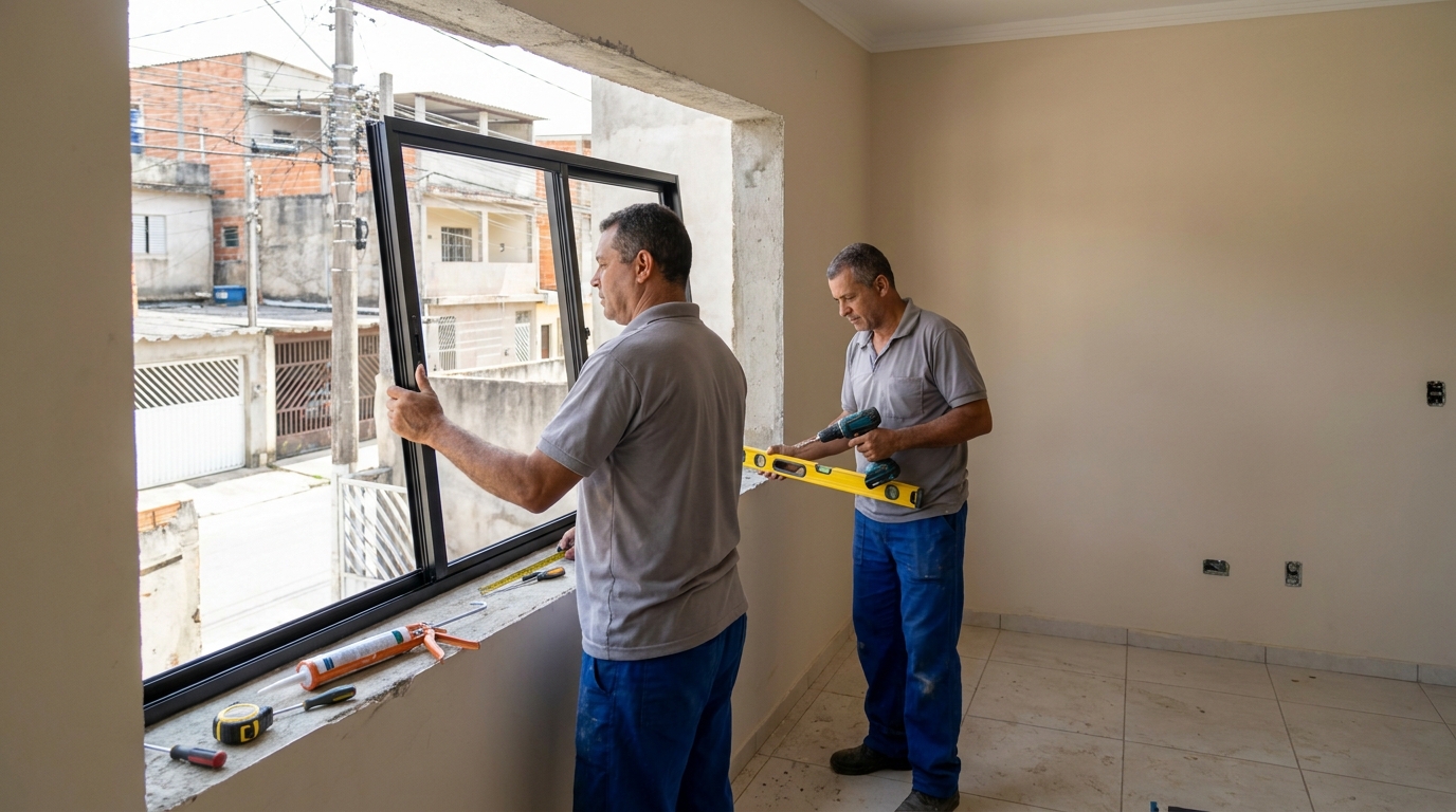 Esquadria de alumínio com vista para rua em Boa Vista-RR